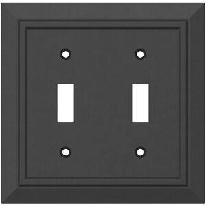 Franklin Brass W35244-C-AM Classic Architecture Double Switch Wall Plate - Pack of 4 Matte Black Antimicrobial Wall Controls Wall Plates Switch Plates