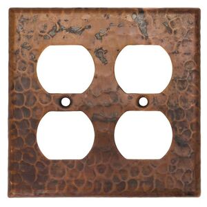 Premier Copper Products SO4 Double Duplex Outlet Wall Plate Oil Rubbed Bronze Wall Controls Wall Plates Outlet Plates