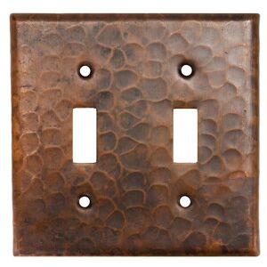 Premier Copper Products ST2 Double Toggle Switch Wall Plate Oil Rubbed Bronze Wall Controls Wall Plates Switch Plates