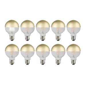 Livex Lighting 960842X60 Pack of (60) 7.7 Watt Vintage Edison Dimmable G25 Medium (E26) LED Bulbs - 800 Lumens 3000K and 90CRI Gold Top Clear Bulbs
