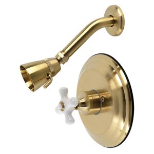 Kingston Brass KB363.PXTSO Restoration Tub and Shower Trim Package with 1.8 GPM Single Function Shower Head Brushed Brass Showers Tub and Shower