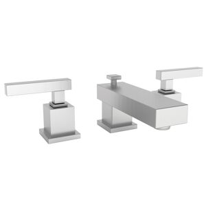 Newport Brass 2020 Cube 2 Double Handle Widspread Lavatory Faucet with Metal Lever Handles Satin Nickel Faucet Bathroom Sink Faucets Double Handle