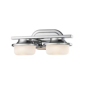 Z-Lite 1917-2V-LED Optum 2 Light 14" Wide 8 Watt LED Bathroom Vanity Light with Matte Opal Glass Shade Chrome Indoor Lighting Bathroom Fixtures Vanity