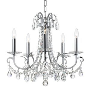 Crystorama Lighting Group 6825-CL-MWP Othello 5 Light 21" Wide Crystal Chandelier with Hand Cut Crystal Accents Polished Chrome Indoor Lighting