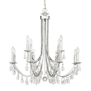 Crystorama Lighting Group 8829-CL-S Bridgehampton 12 Light 32" Wide Crystal Chandelier with Swarovski Strass Crystal Accents Polished Chrome Indoor