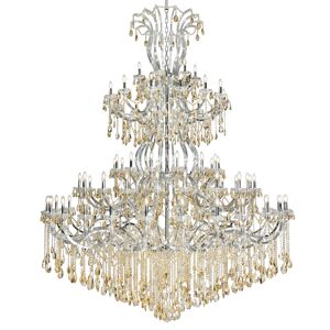 Elegant Lighting 2803G120-GS/RC Maria Theresa 84 Light 96" Wide Crystal Chandelier with Golden Shadow Royal Cut Crystals Chrome Indoor Lighting