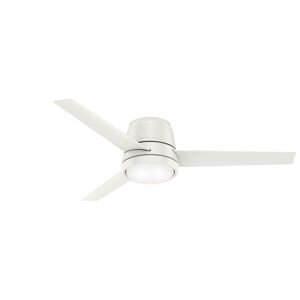 Casablanca Commodus 54 LED Low Profile Commodus 54" 3 Blade LED Ceiling Fan with Wall Control Included Fresh White Fans Ceiling Fans Indoor Ceiling