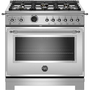 Bertazzoni HERT366DFS Heritage 36 Inch Wide 5.7 Cu. Ft. Free Standing Dual Fuel Range with 6 Sealed Burners Stainless Steel Cooking Appliances Ranges