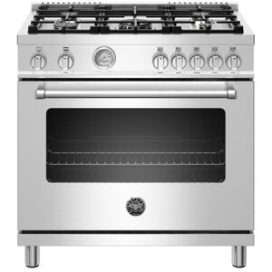 Bertazzoni MAST365GASXELP Master Series 36 Inch Wide 5.9 Cu. Ft. Free Standing Slide In Gas Range Stainless Steel Cooking Appliances Ranges Gas