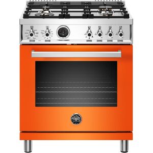 Bertazzoni PROF304DFST Professional Series 30 Inch Wide 4.6 Cu. Ft. Free Standing Dual Fuel Range Orange Cooking Appliances Ranges Dual Fuel Ranges