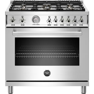 Bertazzoni PROF366GAST Professional Series 36 Inch Wide 5.9 Cu. Ft. Free Standing Gas Range Stainless Steel Cooking Appliances Ranges Gas Ranges