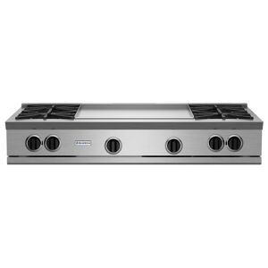 BlueStar RGTNB484GV2L Nova Series 48 Inch Wide 6 Burner Liquid Propane Cooktop with 24 Inch Wide Griddle Stainless Steel Cooking Appliances Cooktops