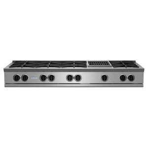 BlueStar RGTNB608CBV2L Nova Series 60 Inch Wide 9 Burner Liquid Propane Cooktop with 12 Inch Wide Charbroiler Stainless Steel Cooking Appliances