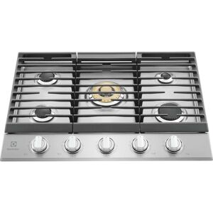 Electrolux ECCG3068A 30 Inch Wide 5 Burner Gas Cooktop with Brass Power Burner Stainless Steel Cooking Appliances Cooktops Gas Cooktops