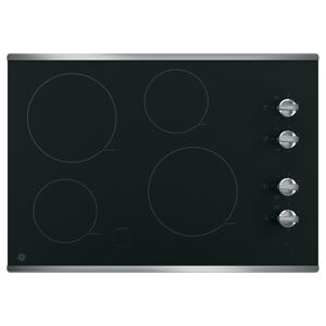GE JP3030 30 Inch Wide Built-In Electric Cooktop with Melt Setting Stainless Steel on Black Cooking Appliances Cooktops Electric Cooktops