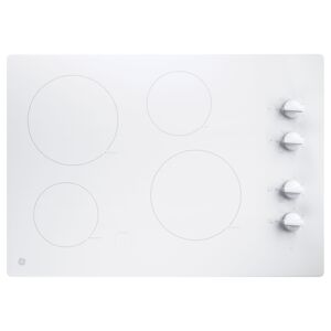 GE JP3030 30 Inch Wide Built-In Electric Cooktop with Melt Setting White Cooking Appliances Cooktops Electric Cooktops