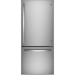 GE GBE21DYK 30 Inch Wide 21 Cu. Ft. Energy Star Rated Bottom Freezer Refrigerator with Fingerprint Resistant Finish Stainless Steel Refrigeration