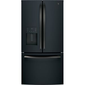 GE GFE26J 36 Inch Wide 25.6 Cu. Ft. Energy Star Rated French Door Refrigerator with Quick Space Shelf Black Slate Refrigeration Appliances Full Size