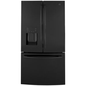 GE GFE26JGM 36 Inch Wide 25.6 Cu. Ft. Energy Star Rated French Door Refrigerator with Space Saving Icemaker Black Refrigeration Appliances Full Size