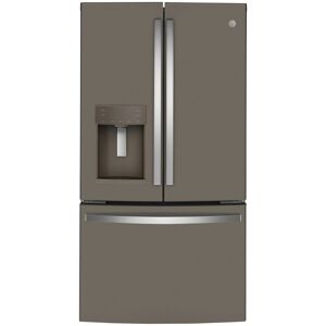 GE GYE22G 36 Inch Wide 22.1 Cu. Ft. Energy Star Rated Counter-Depth Fingerprint Resistant French Door Refrigerator Slate Refrigeration Appliances Full