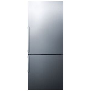 Summit FFBF287 28 Inch Wide 16.4 Cu. Ft. Capacity Energy Star Certified Free Standing Refrigerator with LED Lighting and Ice Maker Stainless Steel