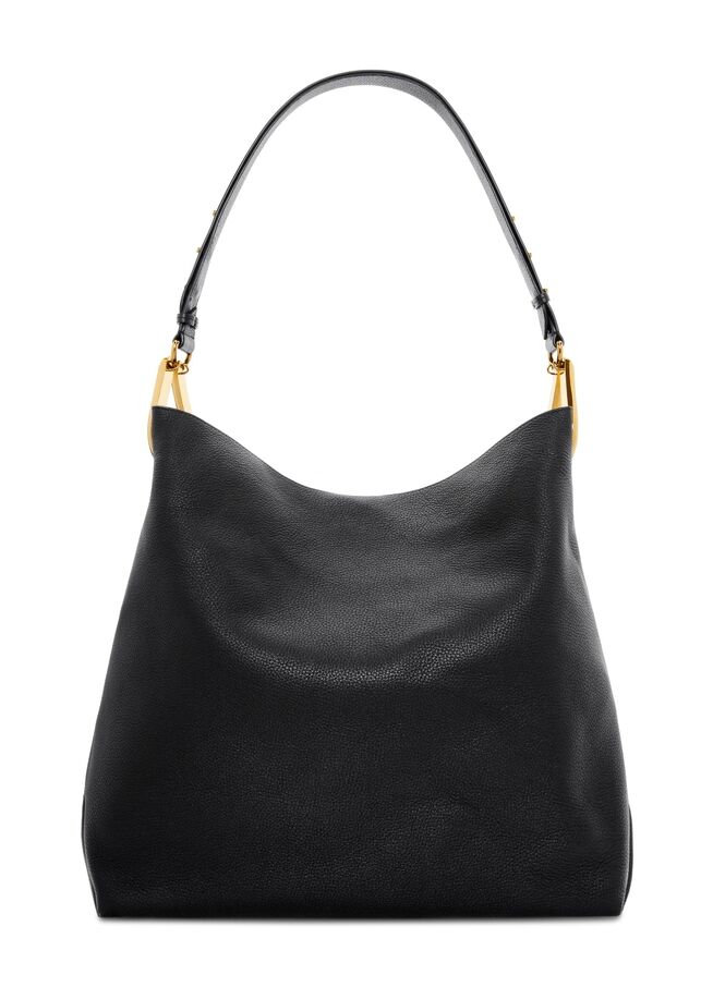 St. John Extra Large Leather Hobo Bag - female - Black - Size: OS