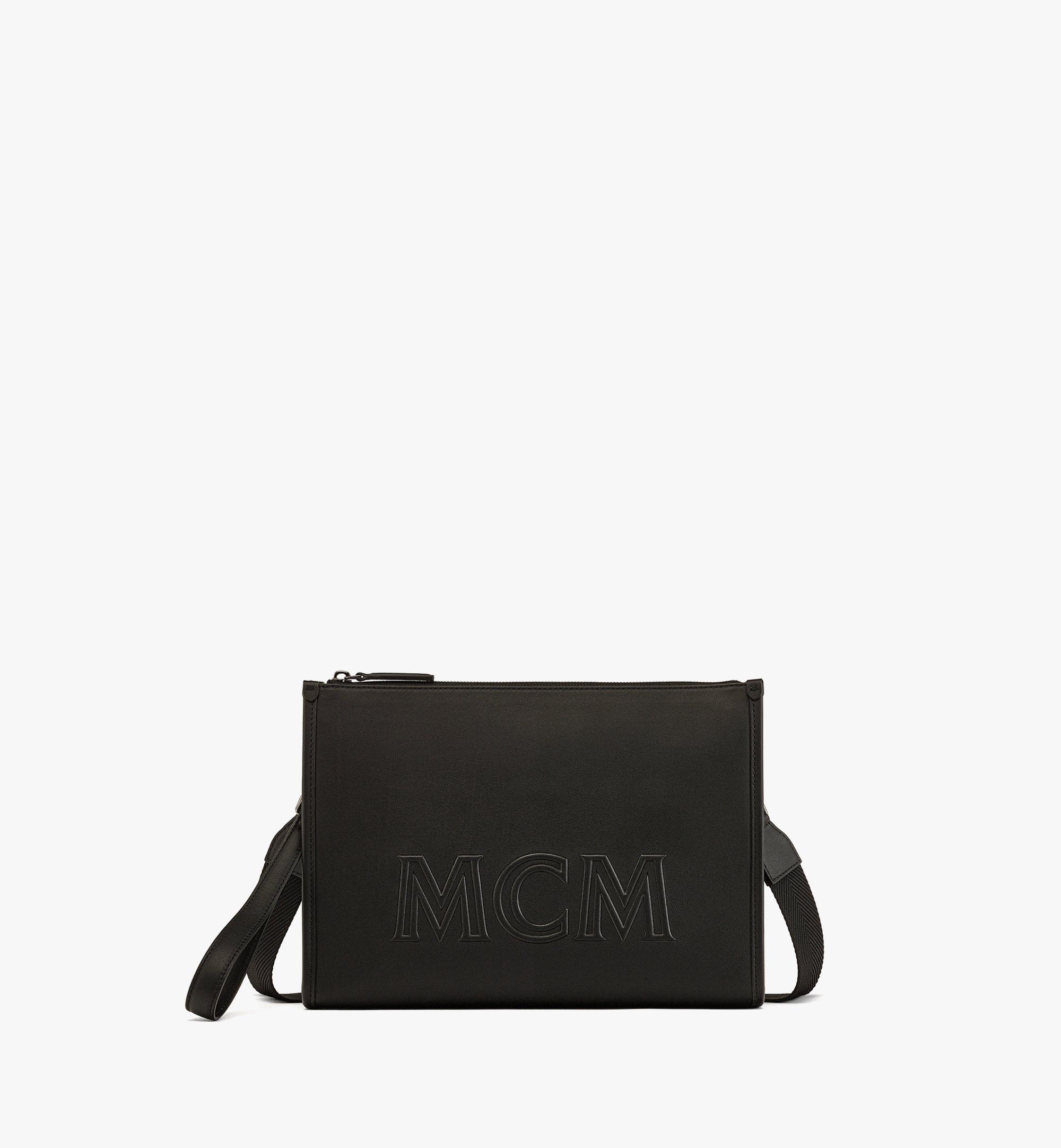 MCM Aren Crossbody Pouch In Spanish Calf Leather BLACK male LRG