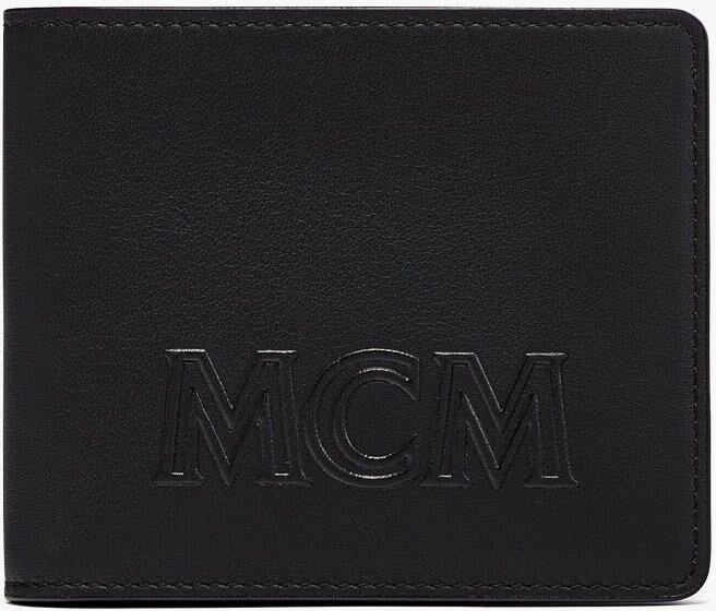 MCM Aren Bifold Wallet In Spanish Calf Leather BLACK male SML