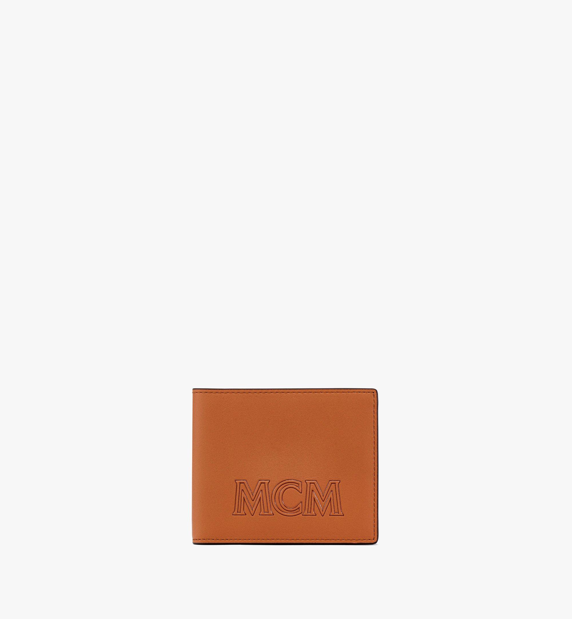 MCM Aren Bifold Wallet In Spanish Calf Leather COGNAC male SML