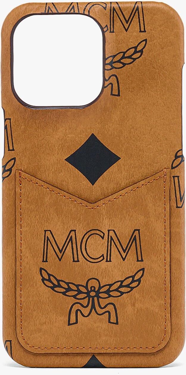 MCM Iphone 15 Pro Max Case In Maxi Visetos COGNAC male 15PM