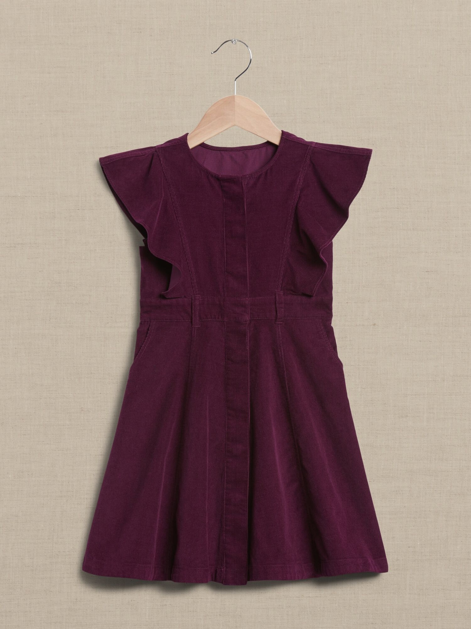 Banana Republic Factory Corduroy Ruffle Dress for Baby + Toddler - New Pinot Noir - unisex - Size: 0-3 M