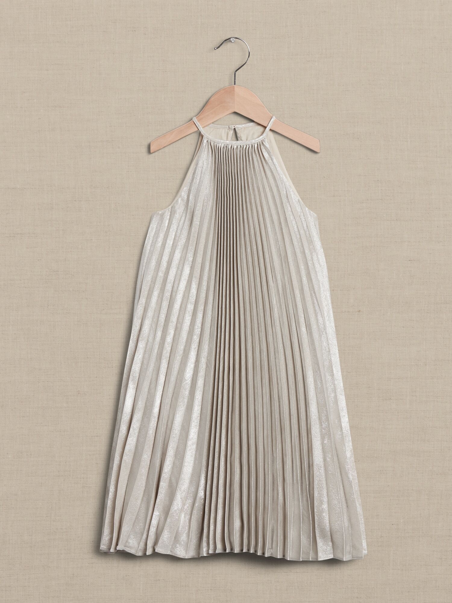 Banana Republic Factory Odetta Metallic Pleated Dress for Baby + Toddler - Silver - unisex - Size: 2 YRS