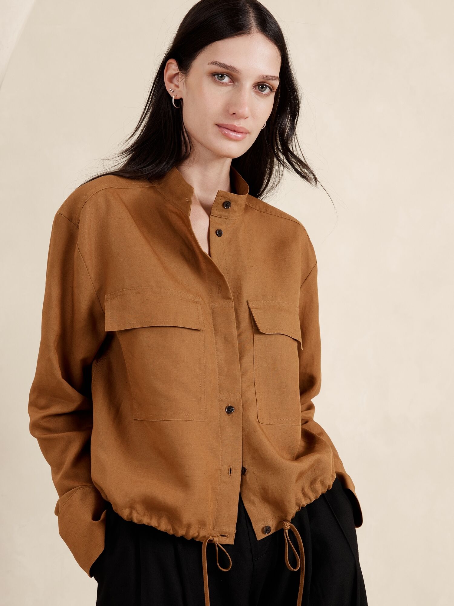 Banana Republic Factory Arcata Tencel-Linen Shirt - Warm Clay Brown - female - Size: S