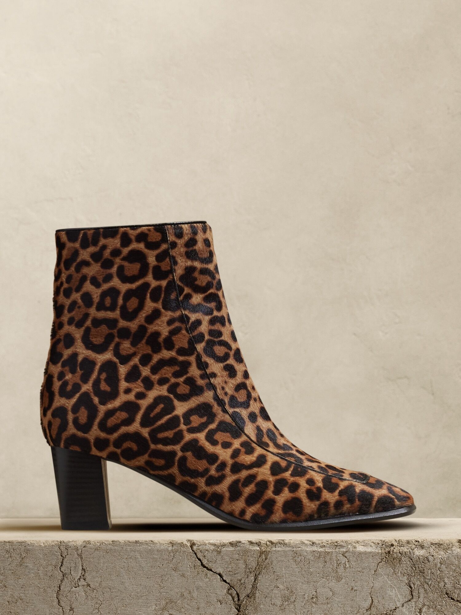 Banana Republic Factory Lucca Haircalf Leather Ankle Boot - Leopard - female - Size: 7 1/2