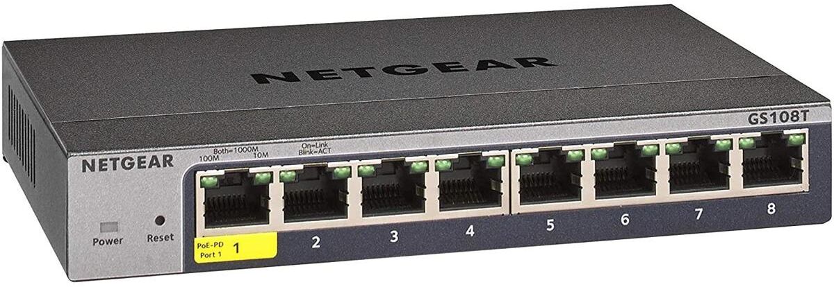 Netgear GS108Tv3 8-Port Gigabit Ethernet Smart Managed Pro Switch