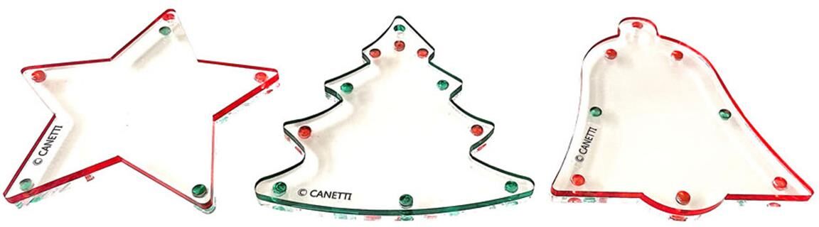 Canetti Holiday Trio Magnet Frame Ornaments, Star/Tree/Bell