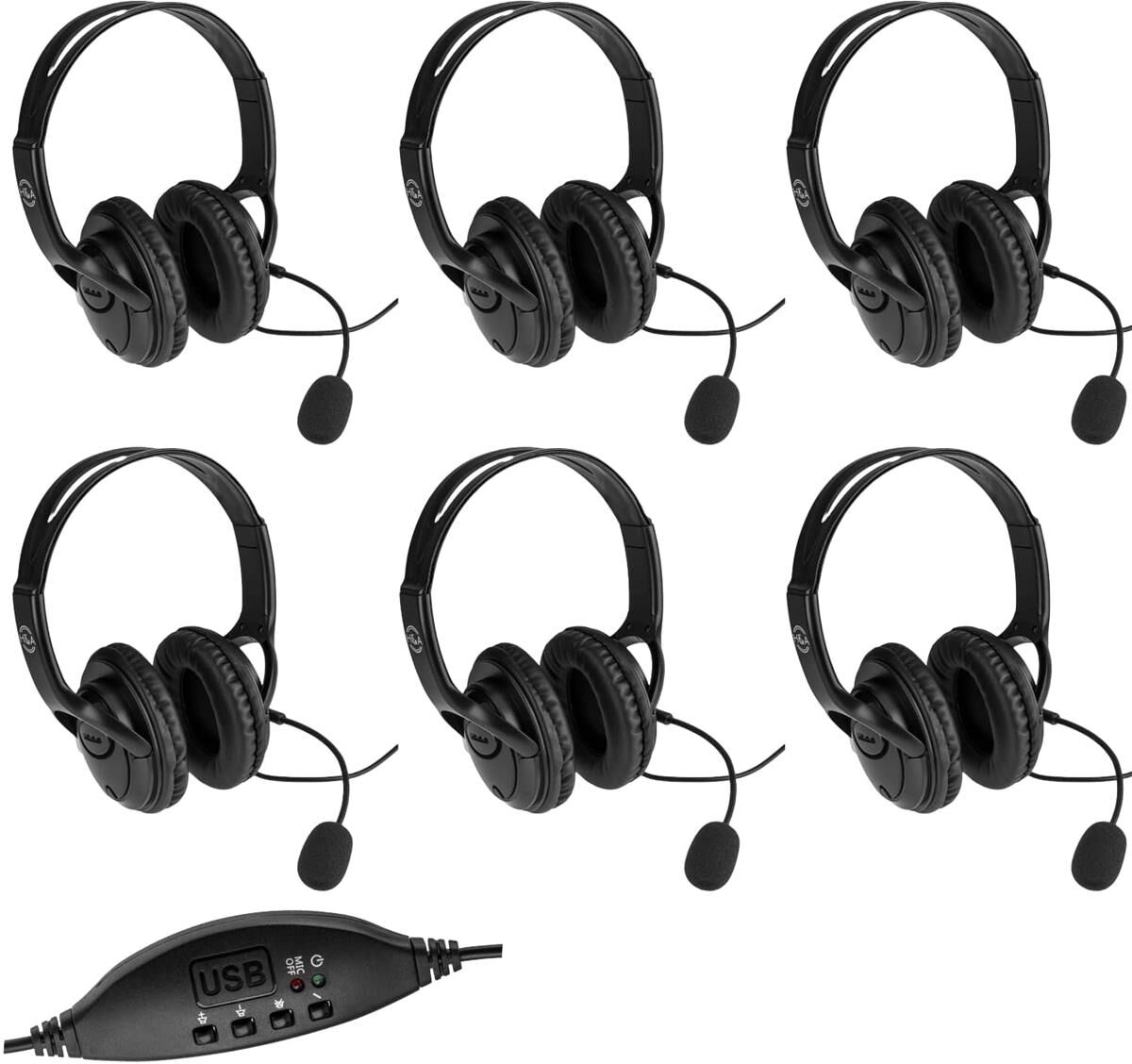 Adorama H&amp;A LX-USB05 USB Computer Headset 6-Pack