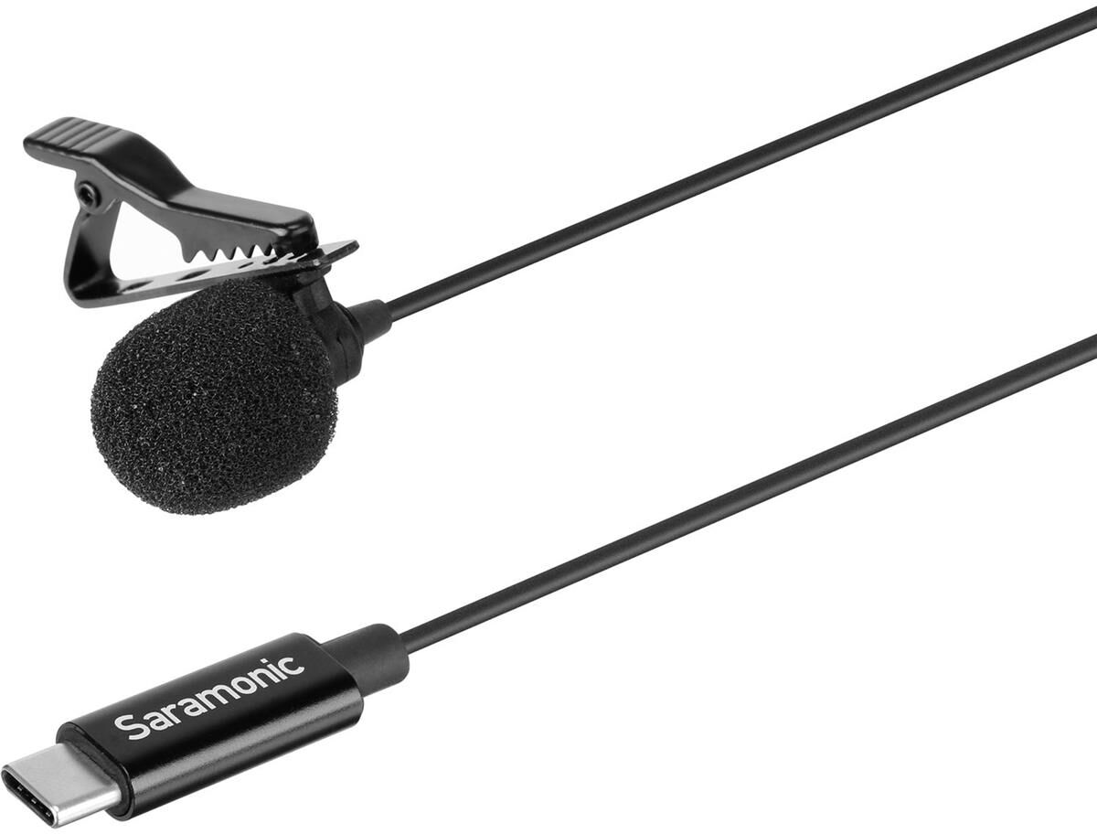 Saramonic LavMicro U3A Lavalier Mic w/ USB-C Connector, 6.6' Cable &amp; Adapter