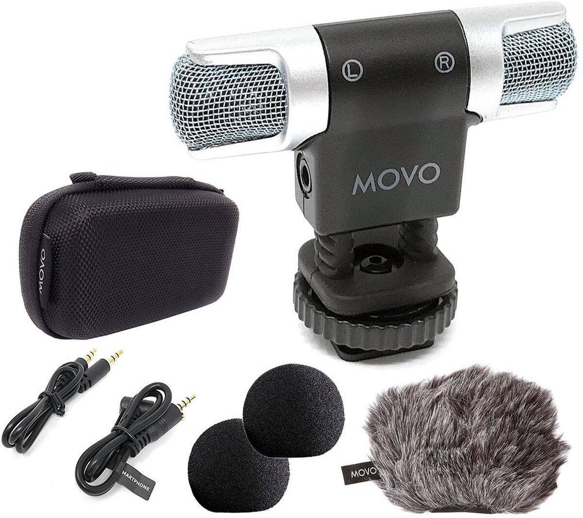 Movo Photo VXR3000 Omni Compact Stereo Video Mic for Smartphones, DSLR Cameras