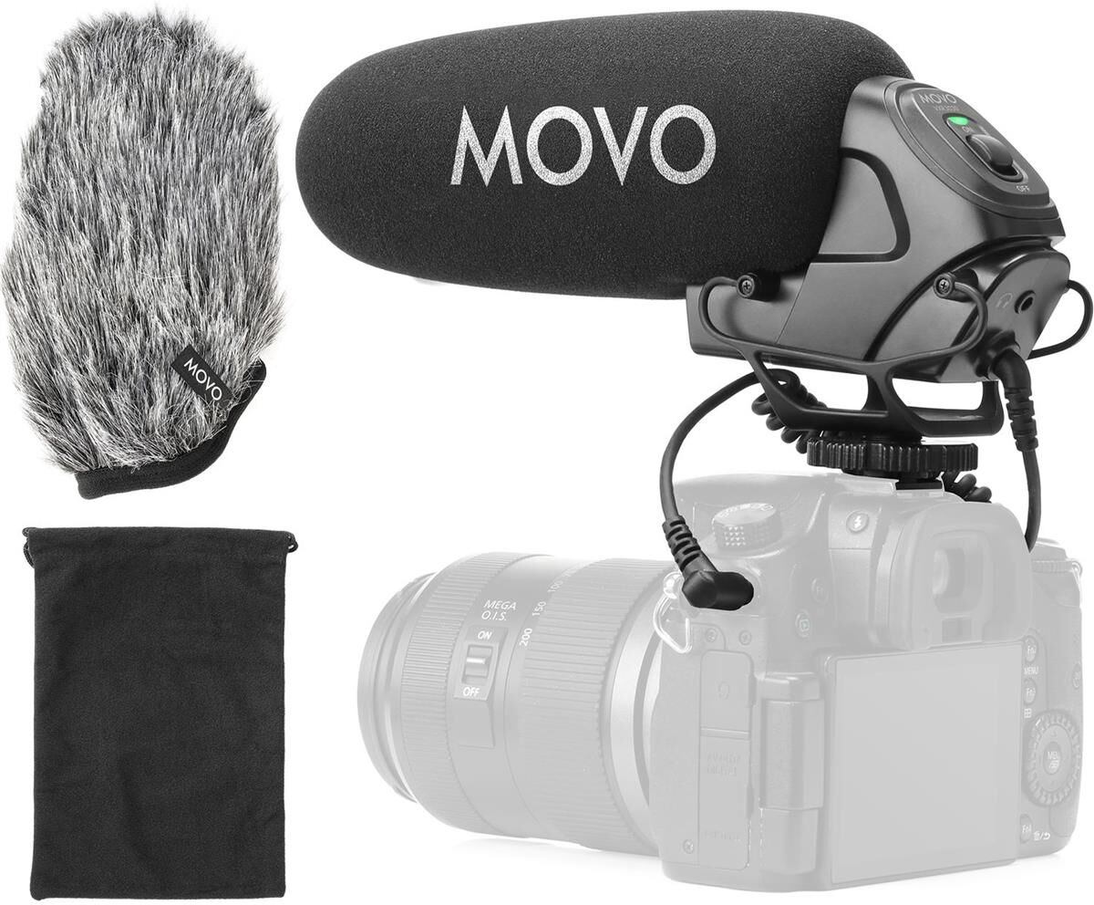 Movo Photo VXR3030 Supercardioid On-Camera Shotgun Mic, Superior Noise-Reduction