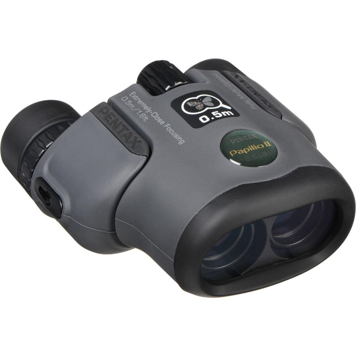 Pentax 6.5x21 Papilio II Porro Prism Binocular, 7.5 Degree Angle of View, Black