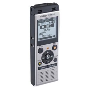 OM SYSTEM WS-882 4GB Digital Stereo Voice Recorder, Silver/Black