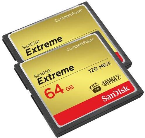 SanDisk 64GB Extreme Compact Flash Memory Card - Pack of 2