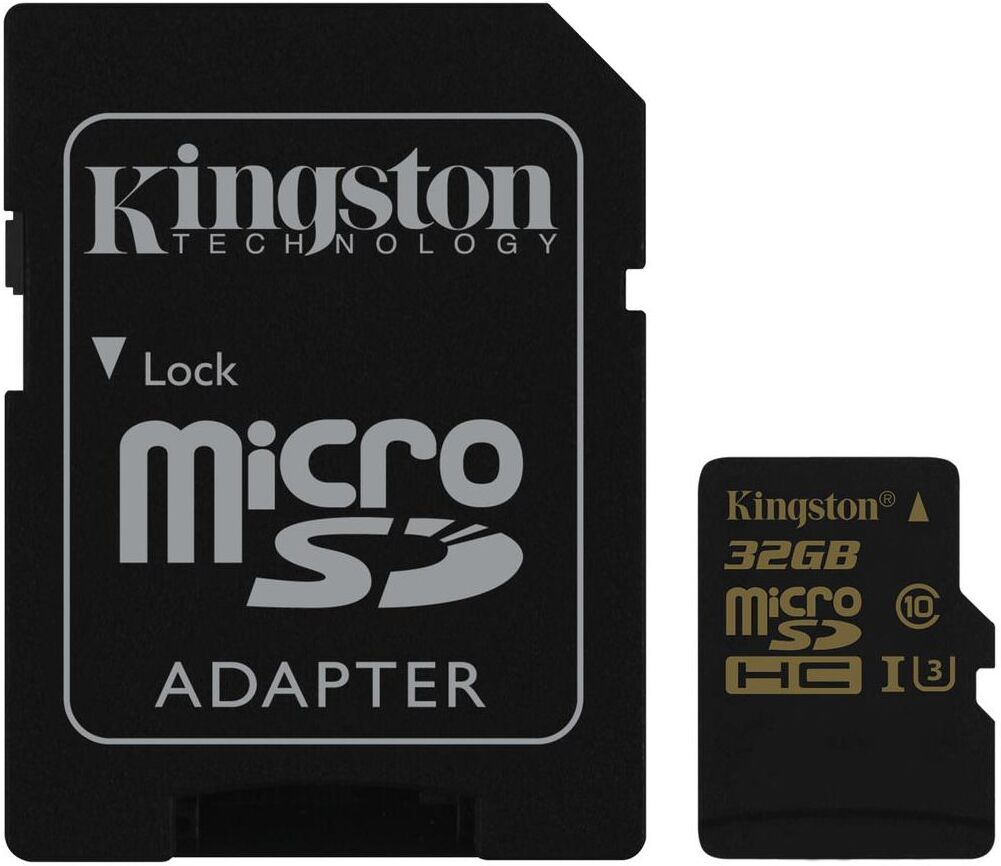 Kingston Technology Gold 32GB UHS-I U3 microSDHC Memory Card with SD Adapter