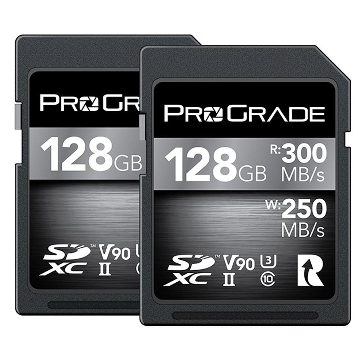 Prograde Digital ProGrade Digital 128GB SDXC UHS-II U3 Class 10 V90 Cobalt Memory Card, 2-Pack