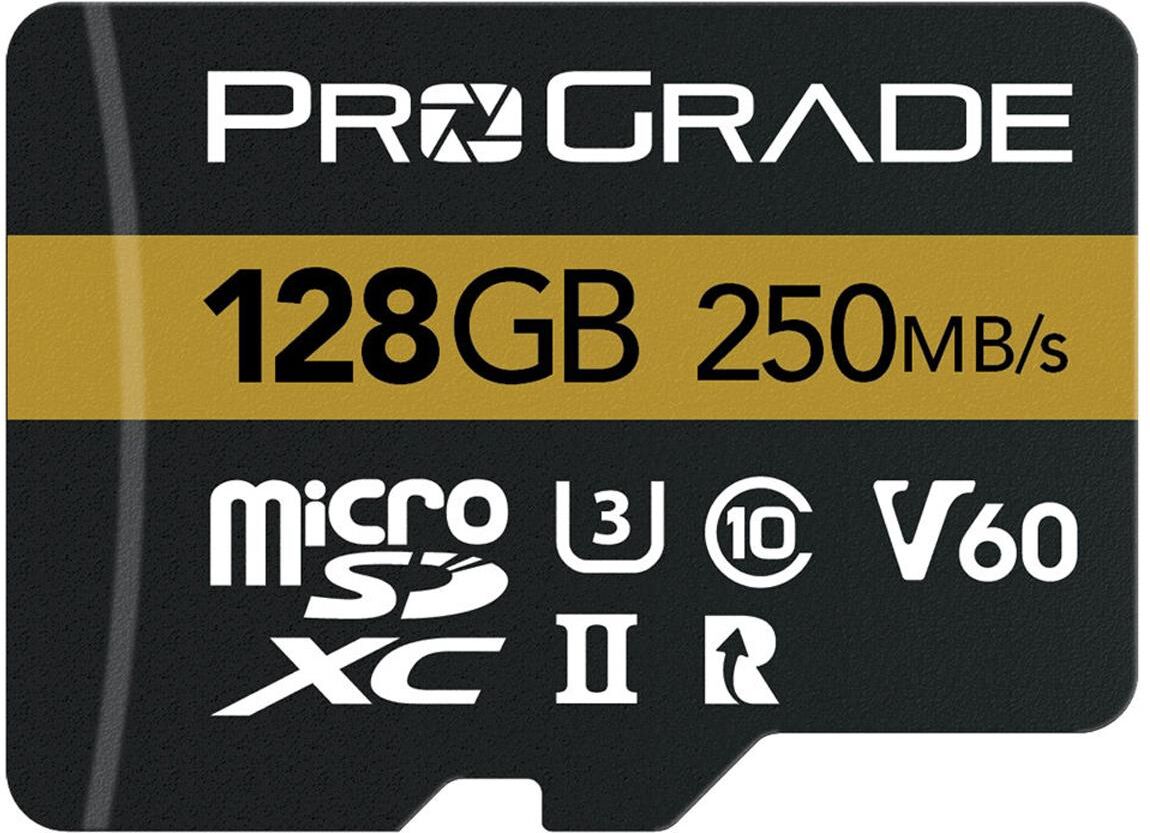 Prograde Digital 128GB MicroSDXC UHS-II U3 Class 10 V60 Memory Card w/SD Adapter