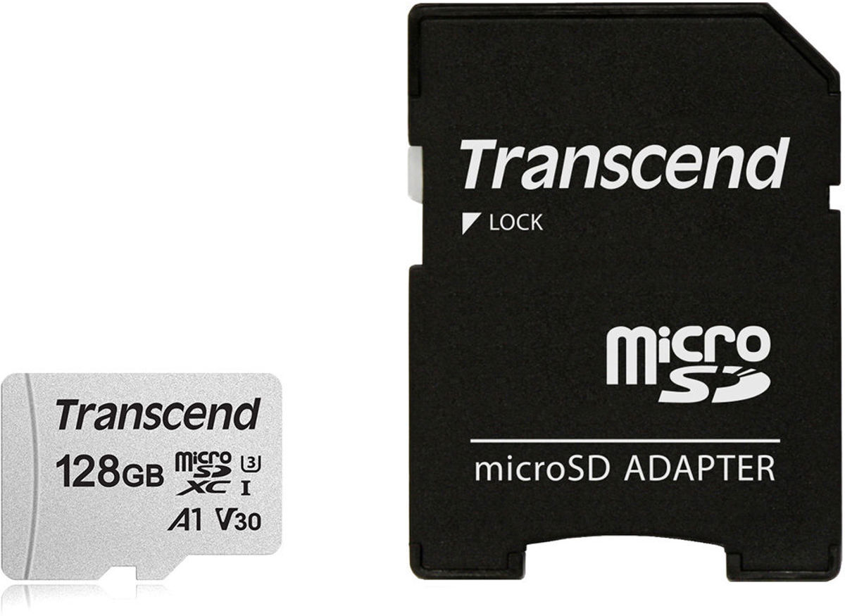 Transcend 128GB 300S UHS-I U3 microSDXC Memory Card with SD Adapter