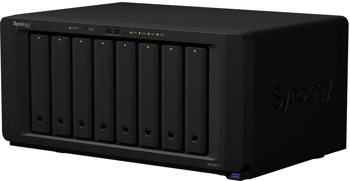 Synology Diskstation DS1821+ 8-Bay NAS Enclosure, 4-Core 2.2GHz, 4GB RAM, No HDD