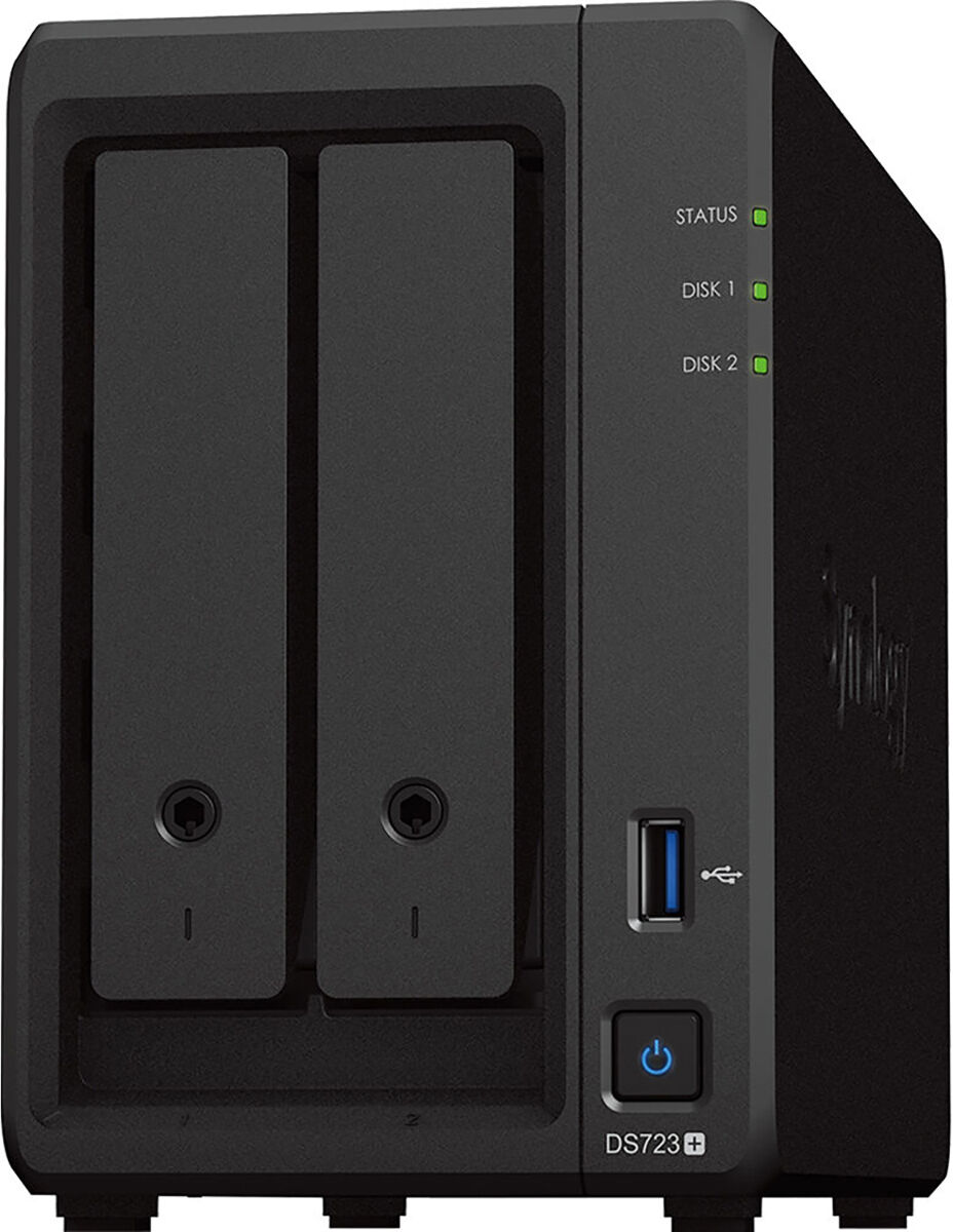 Synology DiskStation DS723+ 2-Bay NAS Enclosure, AMD Ryzen R1600 CPU, Diskless