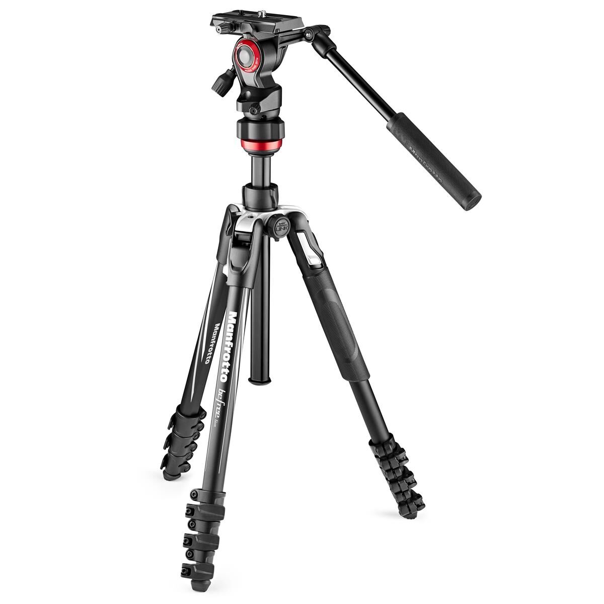 Manfrotto Befree Live 4-Section Aluminum Tripod with Fluid Video Head, Black